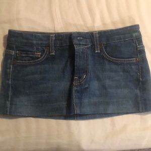 Super short denim mini skirt